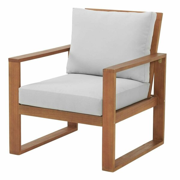 Guarderia Weston Eucalyptus Wood Outdoor Chair with Gray Cushions GU3250844